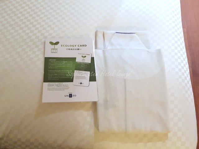 ホテルユニゾ福岡天神の客室備品のパジャマ
