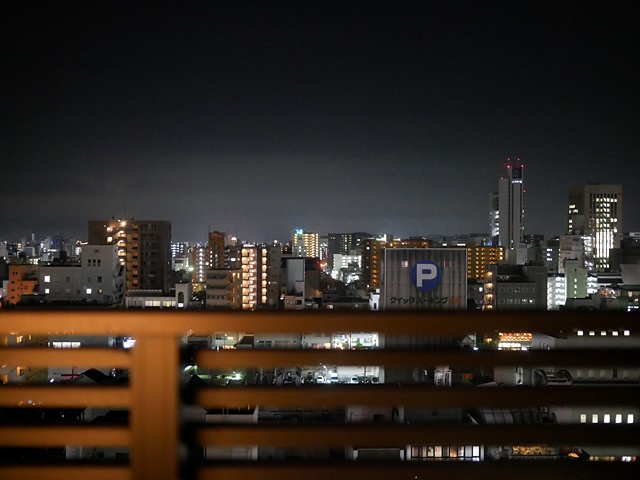 レガロホテル岡山の窓から見える夜景