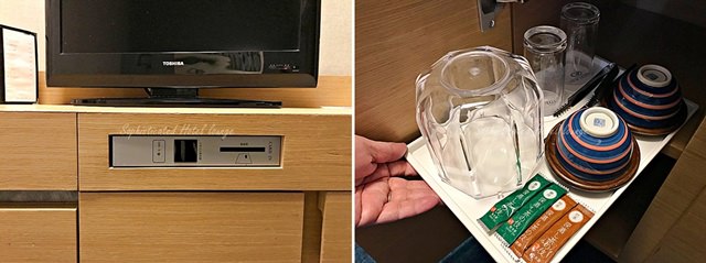 成田ビューホテルの客室備品（お茶セット）