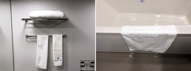 ダイワロイネットホテル千葉駅前のバスルームのタオルとバスマット