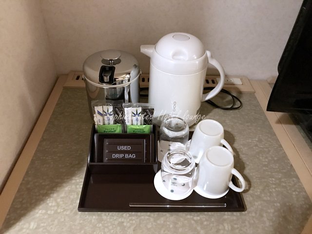 札幌東武ホテルの客室備品のお茶セット