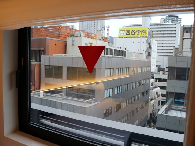 ホテルヴィスキオ大阪の客室窓からの景色