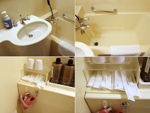 彦根ビューホテルのバスルームと洗面台アメニティ